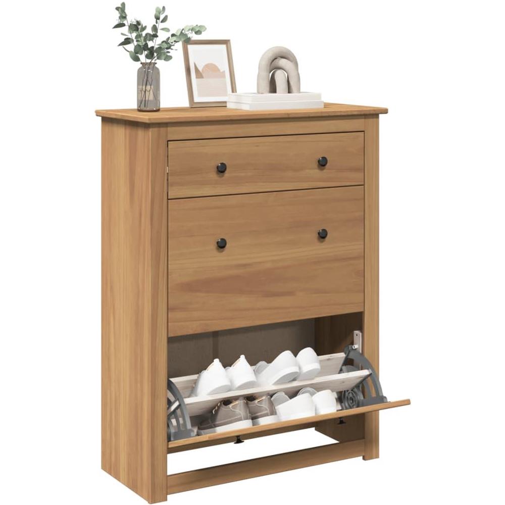 Scarpiera Panama 80x35x105 cm Legno Massello di Pino - Foto 2