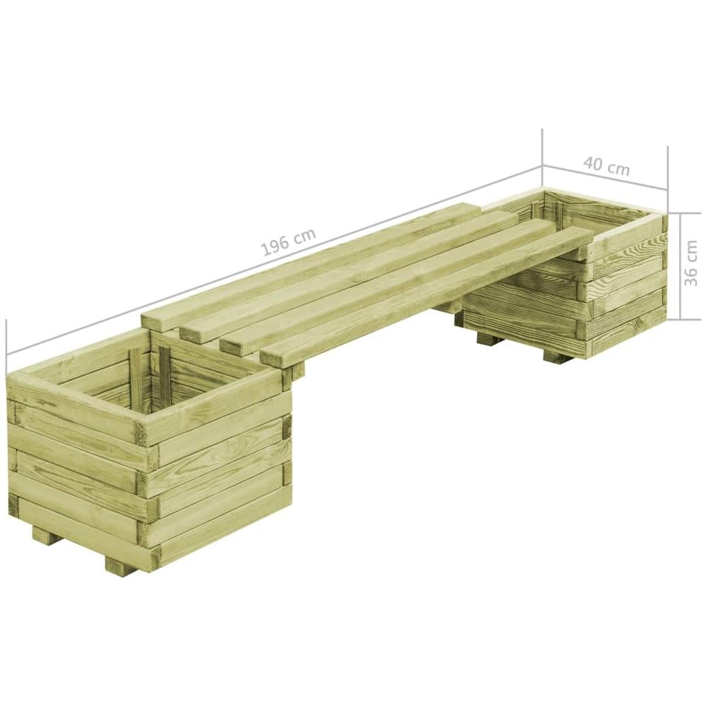 Fioriera Da Giardino Con Panca In Legno Di Pino Impregnato Fsc - Foto 6