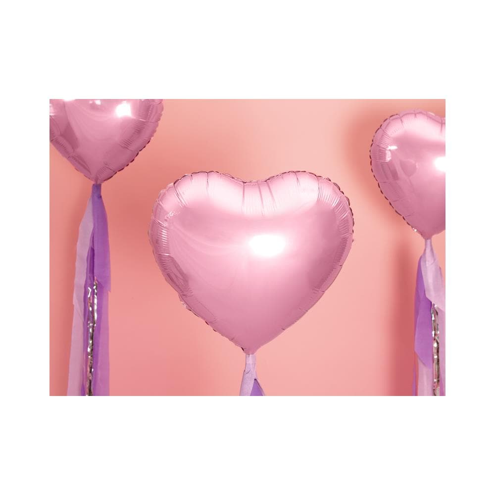 Partydeco - Palloncino Alluminio Cuore Rosa Chiaro Metallizzato - Foto 2
