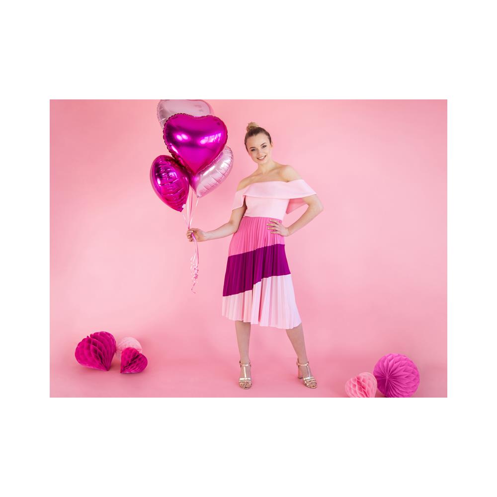 Partydeco - Palloncino Alluminio Cuore Rosa Chiaro Metallizzato - Foto 3