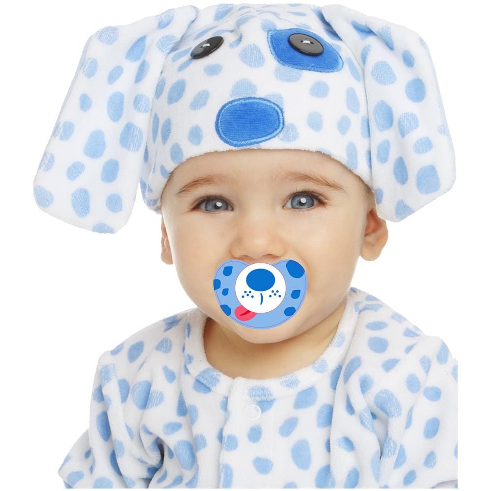 Costume Da Cucciolo Di Cane Blu Con Ciuccio Deluxe Bebe - Taglia: 1 A 2 Anni - Foto 2
