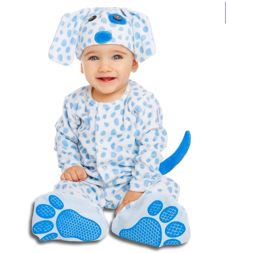 Costume Da Cucciolo Di Cane Blu Con Ciuccio Deluxe Bebe - Taglia: 1 A 2 Anni - Foto 1