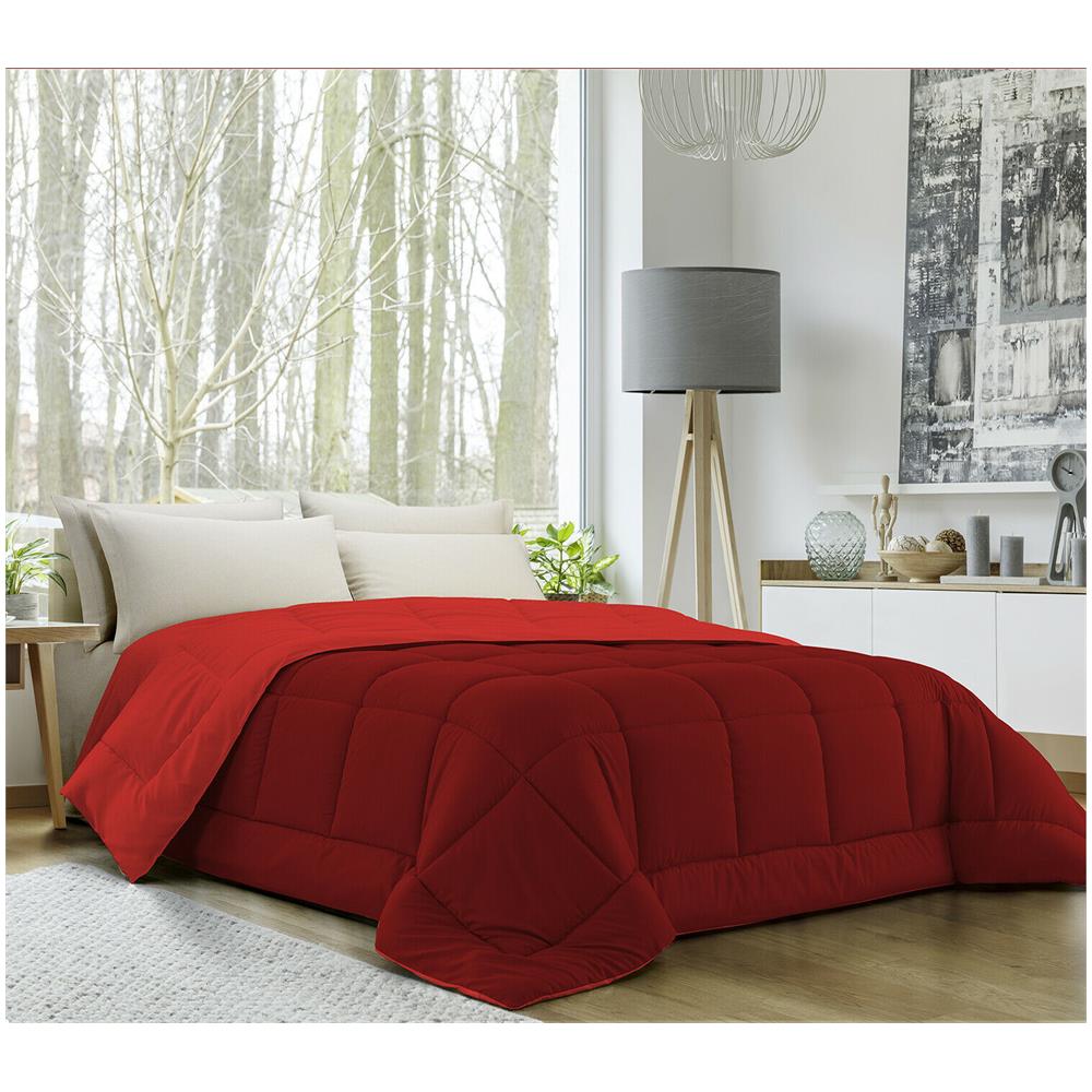 Trapunta Invernale In Ecopiuma Double Face Super Soft - Matrimoniale 260x260 Cm Bordeaux / rosso - Foto 1