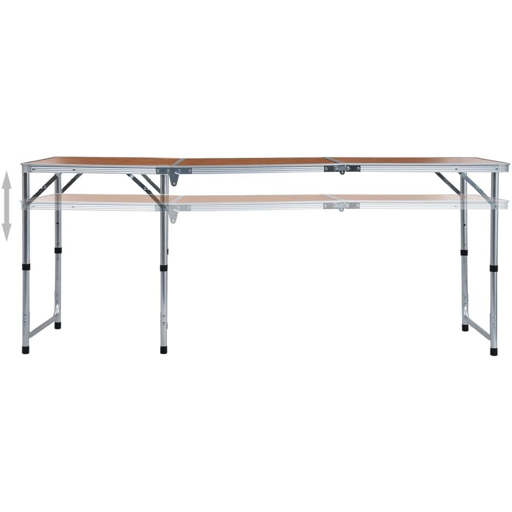Tavolo Da Campeggio Pieghevole In Alluminio 180x60 Cm - Foto 2