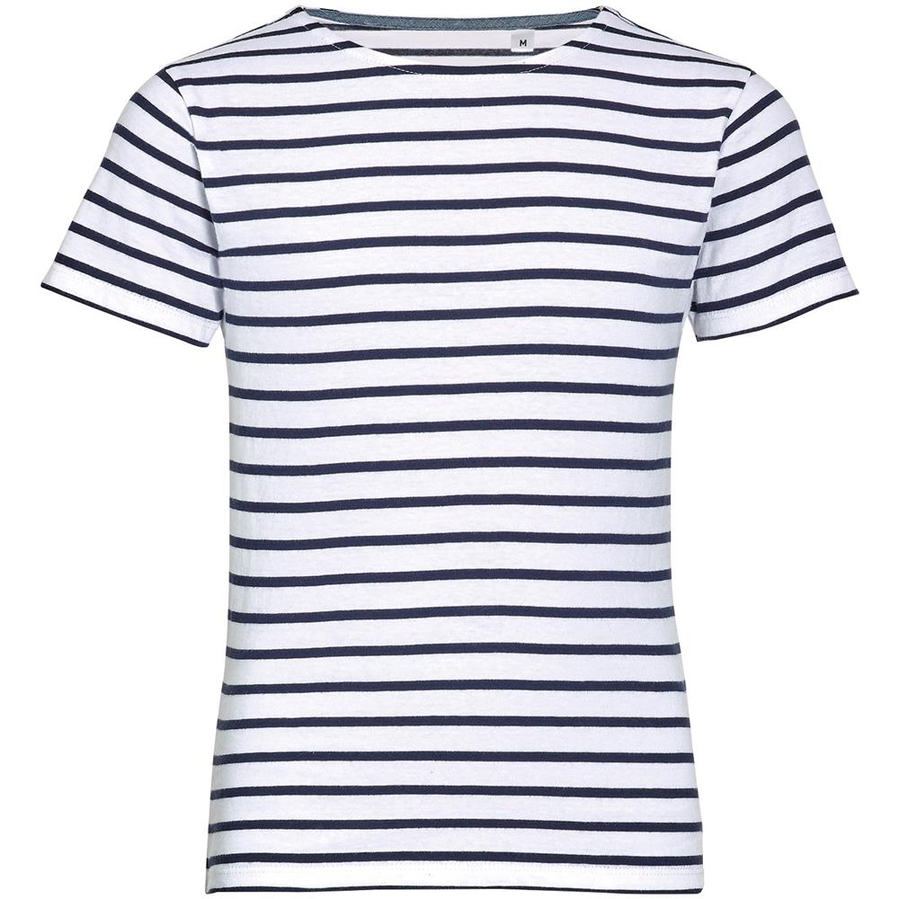 T-shirt Da Uomo Miles-girocollo A Righe -colore E Taglia Bianco / blue - Foto 3