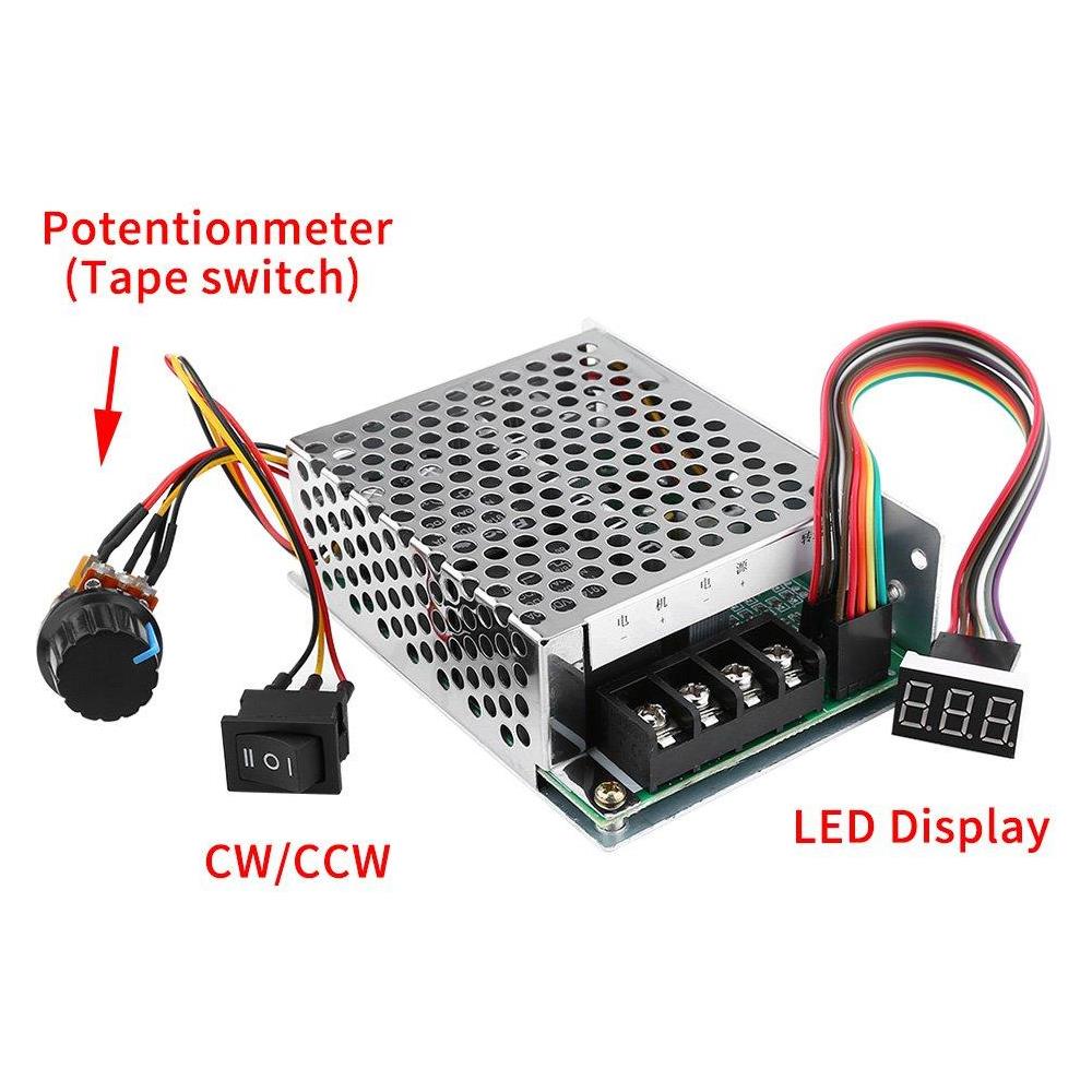 Dc Motore Regolatore Di Velocit Interruttore Dc10v-55v Pwm Reversibile Motor Controller Con Display Digitale - Foto 4