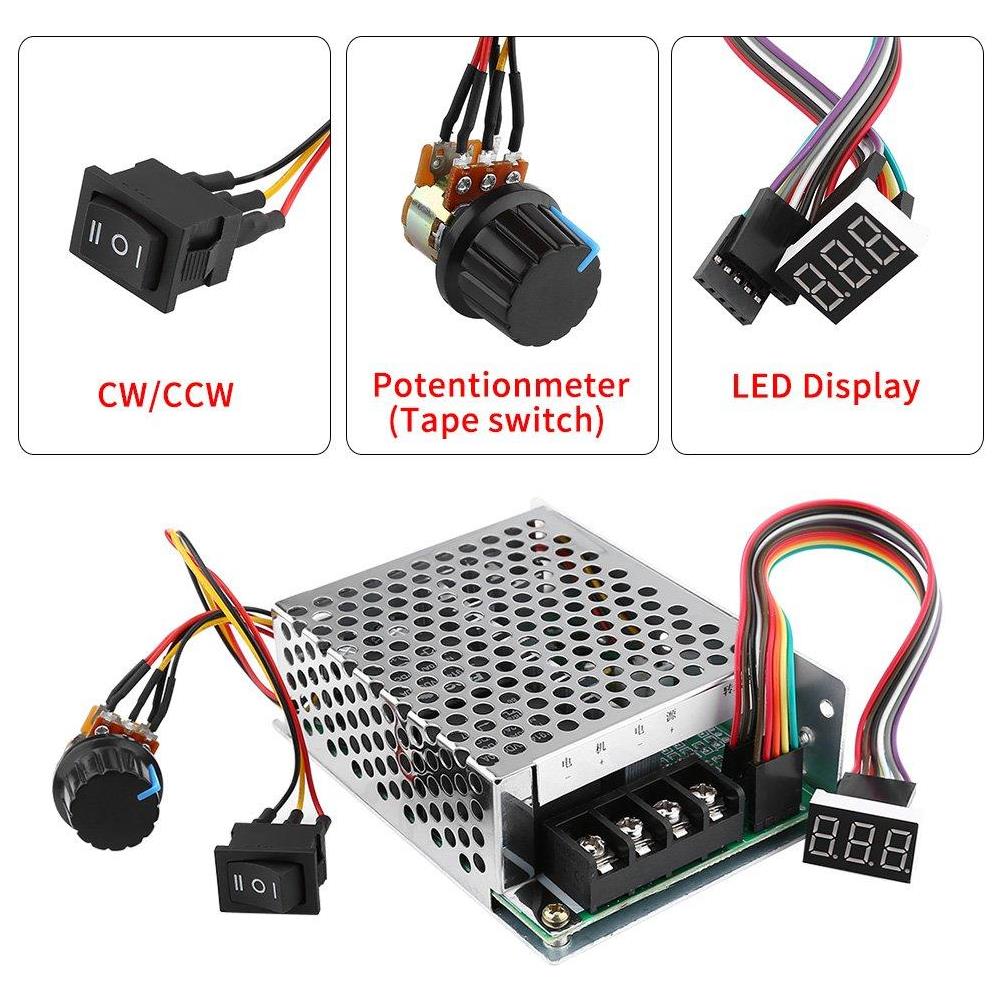 Dc Motore Regolatore Di Velocit Interruttore Dc10v-55v Pwm Reversibile Motor Controller Con Display Digitale - Foto 2