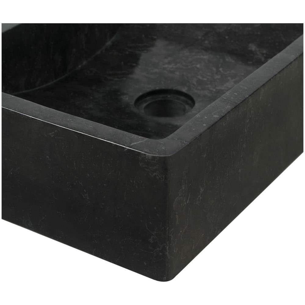 Armadietto Da Bagno In Legno Di Teak Con Lavabo In Marmo Nero - Foto 8