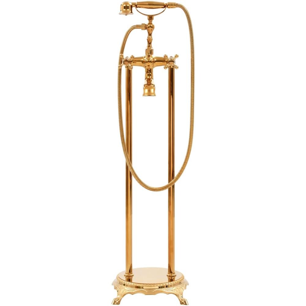 Rubinetteria a Colonna per Vasca Bagno Acciaio Inox 99,5cm Oro - Foto 3