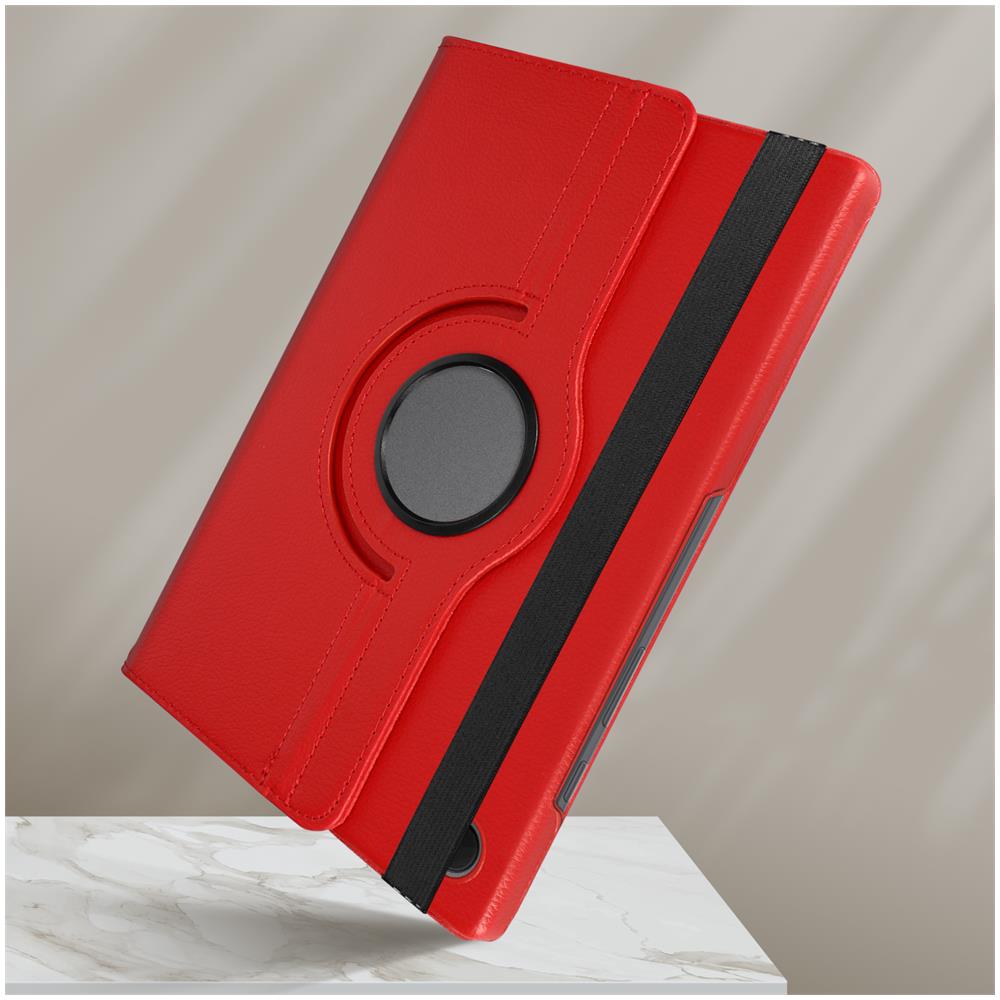 Custodia Samsung Galaxy Tab A8 10.5 2021 Copertina Supporto Rotante 360° Rossa - Foto 6