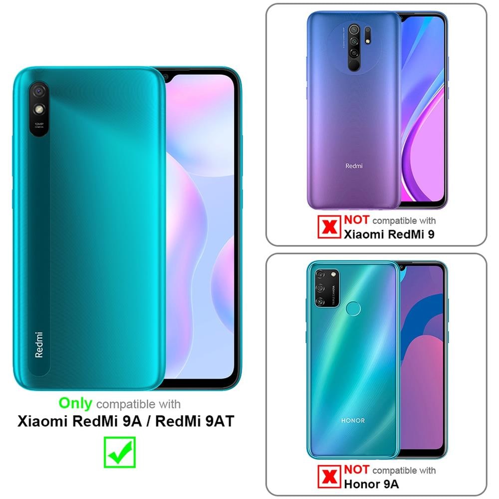 Custodia Compatibile Con Xiaomi Redmi 9a In Rosso Mela - Coperchio Protettiva Con Chiusura Magnetica, Funzione Stand E Tasca Per Le Carte - Foto 2