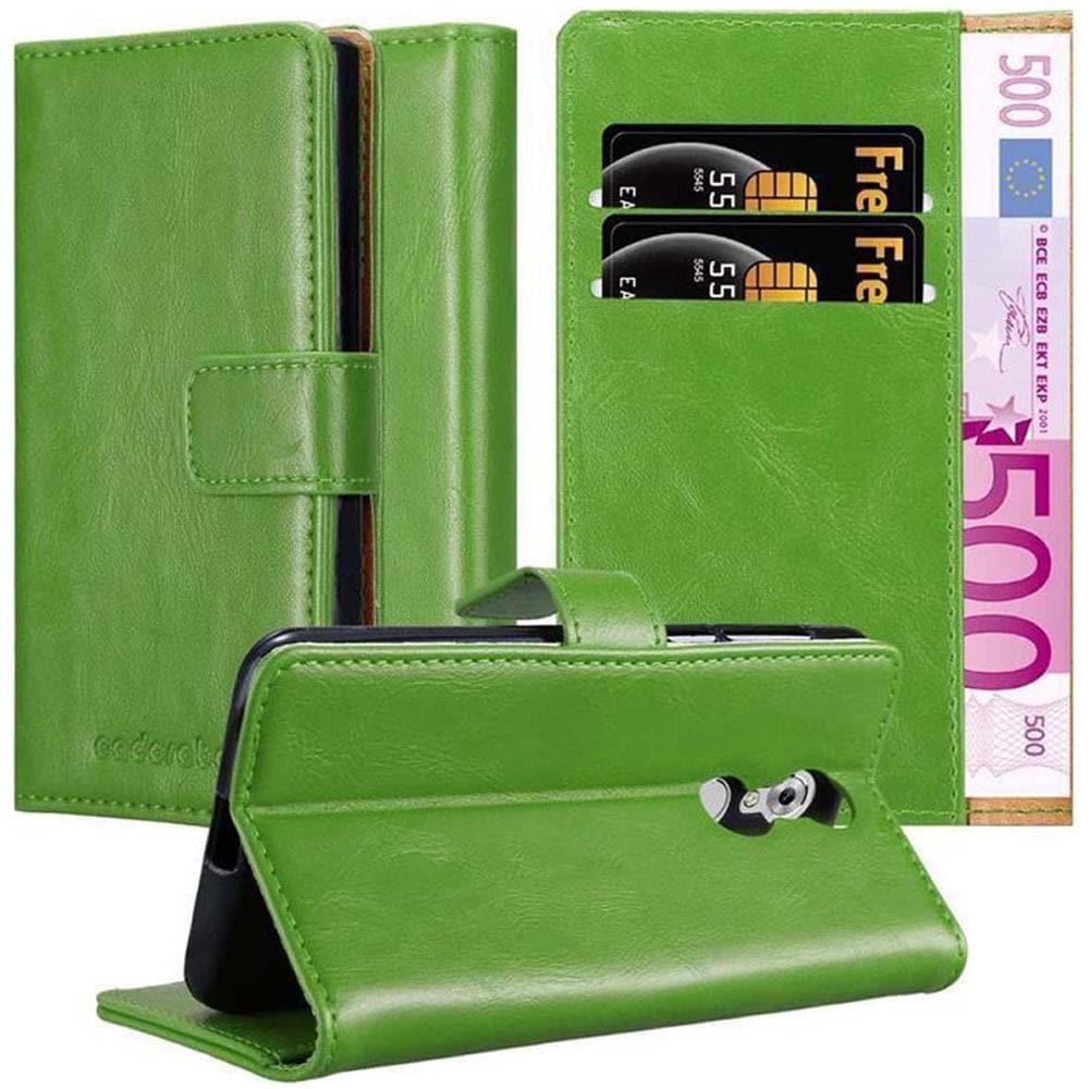 Custodia Compatibile Con Zte Axon 7 Mini In Verde Erbe - Coperchio Protettiva Con Chiusura Magnetica, Funzione Stand E Tasca Per Le Carte - Foto 1