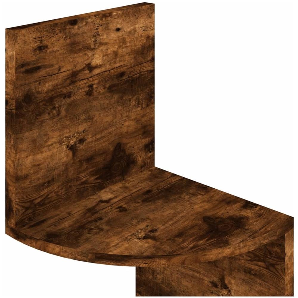 Scaffale Angolare a Muro Rovere Fumo 19x19x123 cm Multistrato - Foto 6
