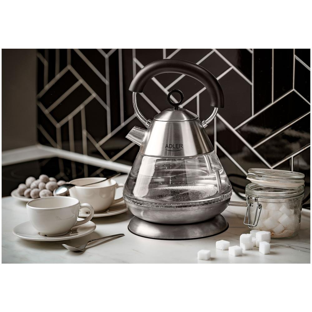 Bollitore Elettrico AD1282 Capacità 1.5 Litri Potenza 2200 Watt Colore Inox / Trasparente - Foto 8