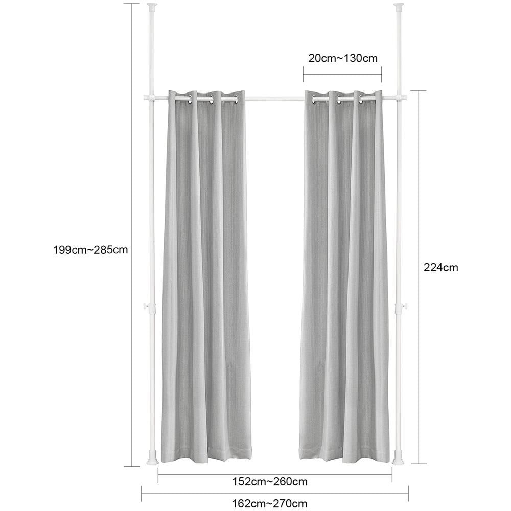 Tenda Oscurante Regolabile, Tende Oscuranti Per Interni, Tende Termiche Isolanti, 2 Pannelli, Grigio Chiaro, l (162-270) X A (199-285) Cm, Kls12-hg - Foto 2