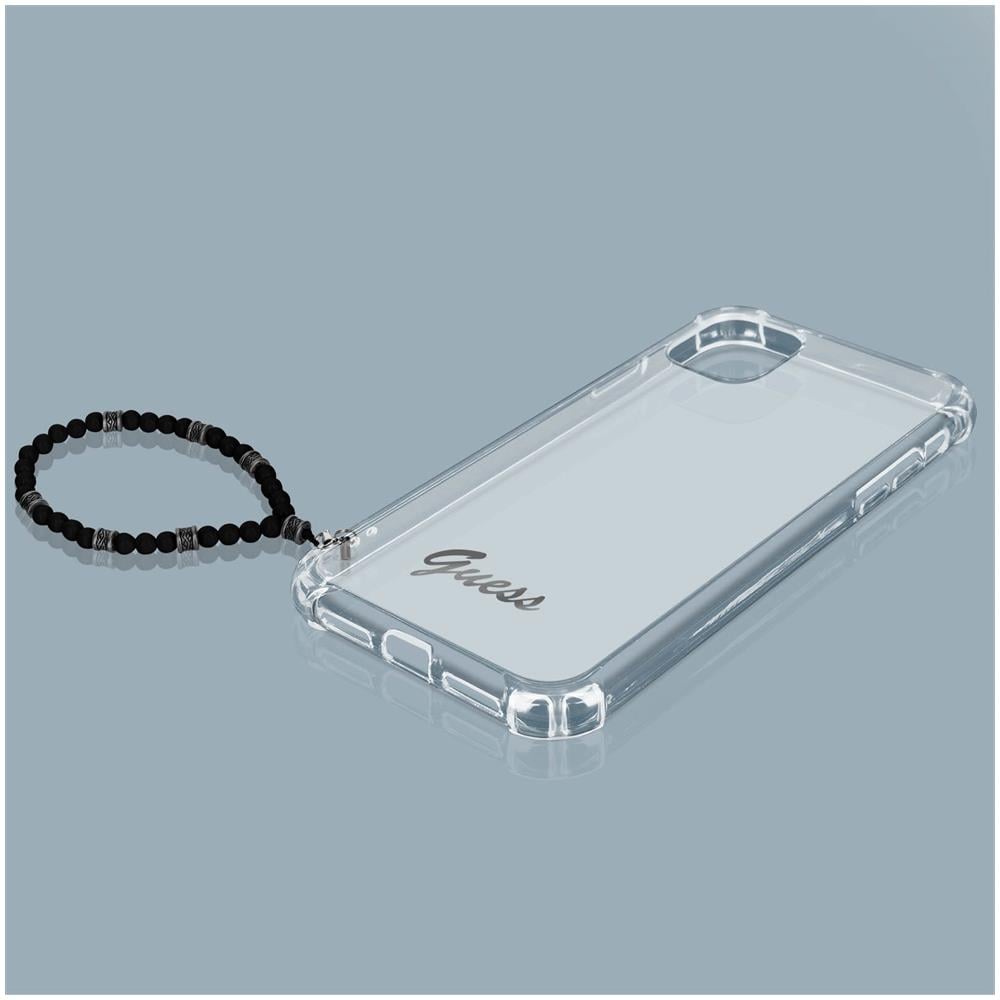 Cover Iphone 12 E 12 Pro Trasparente Con Gioiello Con Perline Nere Guess - Foto 5