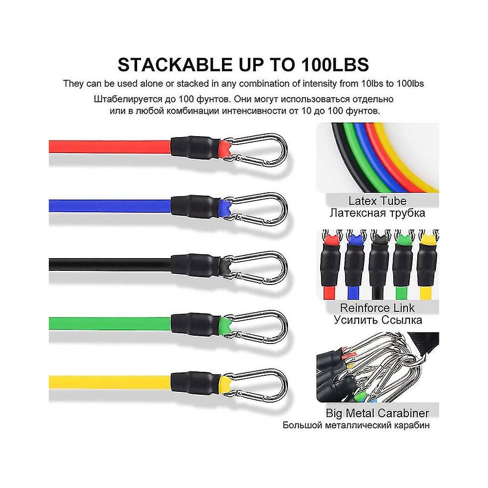Skyon Set 11 Fasce Elastiche Resistenza – Yoga, Pilates, Fitness, Palestra, Full Body - 4