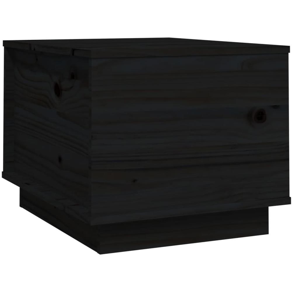 Tavolino Da Salotto Nero 40x50x35 Cm Legno Massello Di Pino - Foto 2