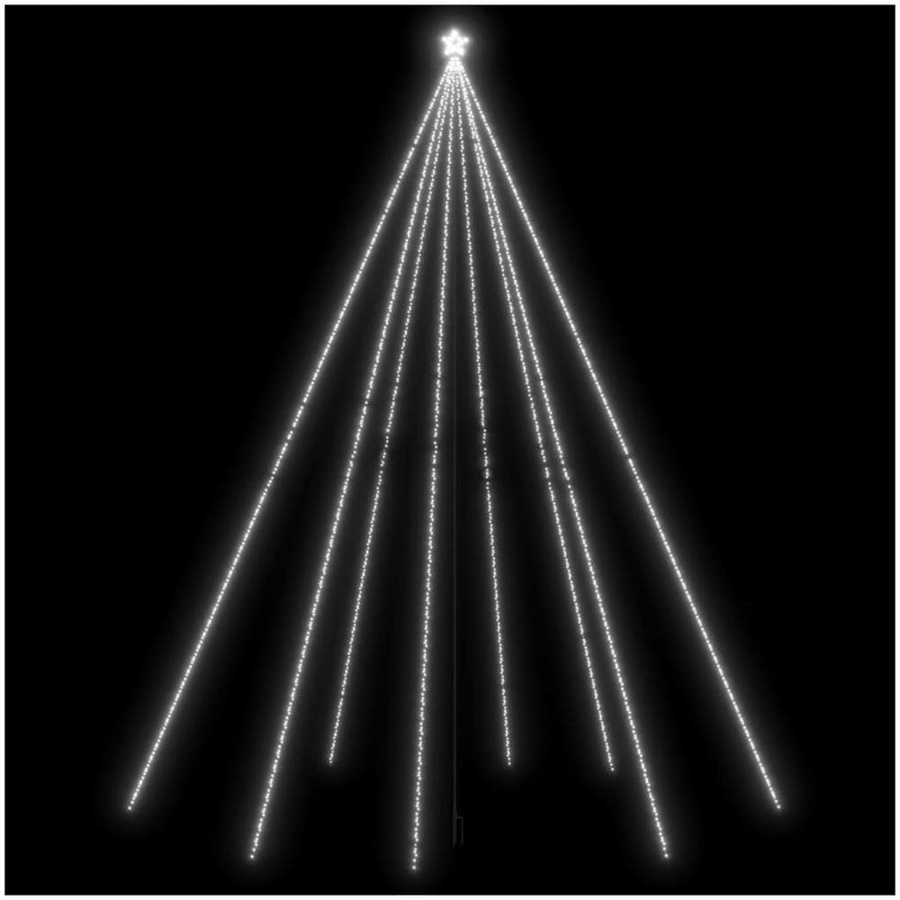 Luci Albero Natale Interni Esterni 1300 Led Bianco Freddo 8 M - Foto 2