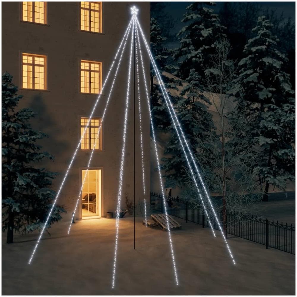 Luci Albero Natale Interni Esterni 1300 Led Bianco Freddo 8 M - Foto 1