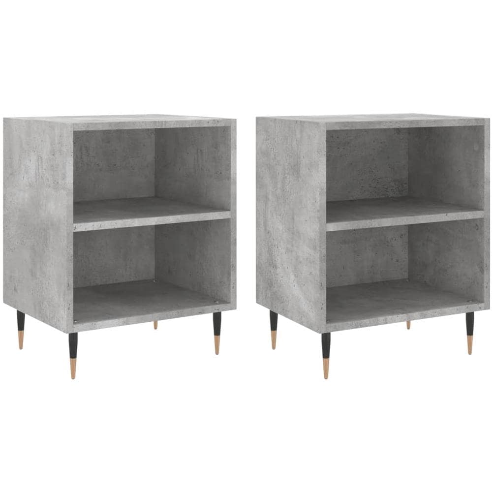 Comodini 2 Pz Grigio Cemento 40x30x50 Cm In Legno Multistrato - Foto 1