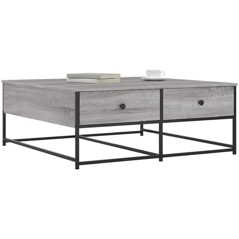 Tavolino Da Salotto Grigio Sonoma 100x99x40cm Legno Multistrato - Foto 3