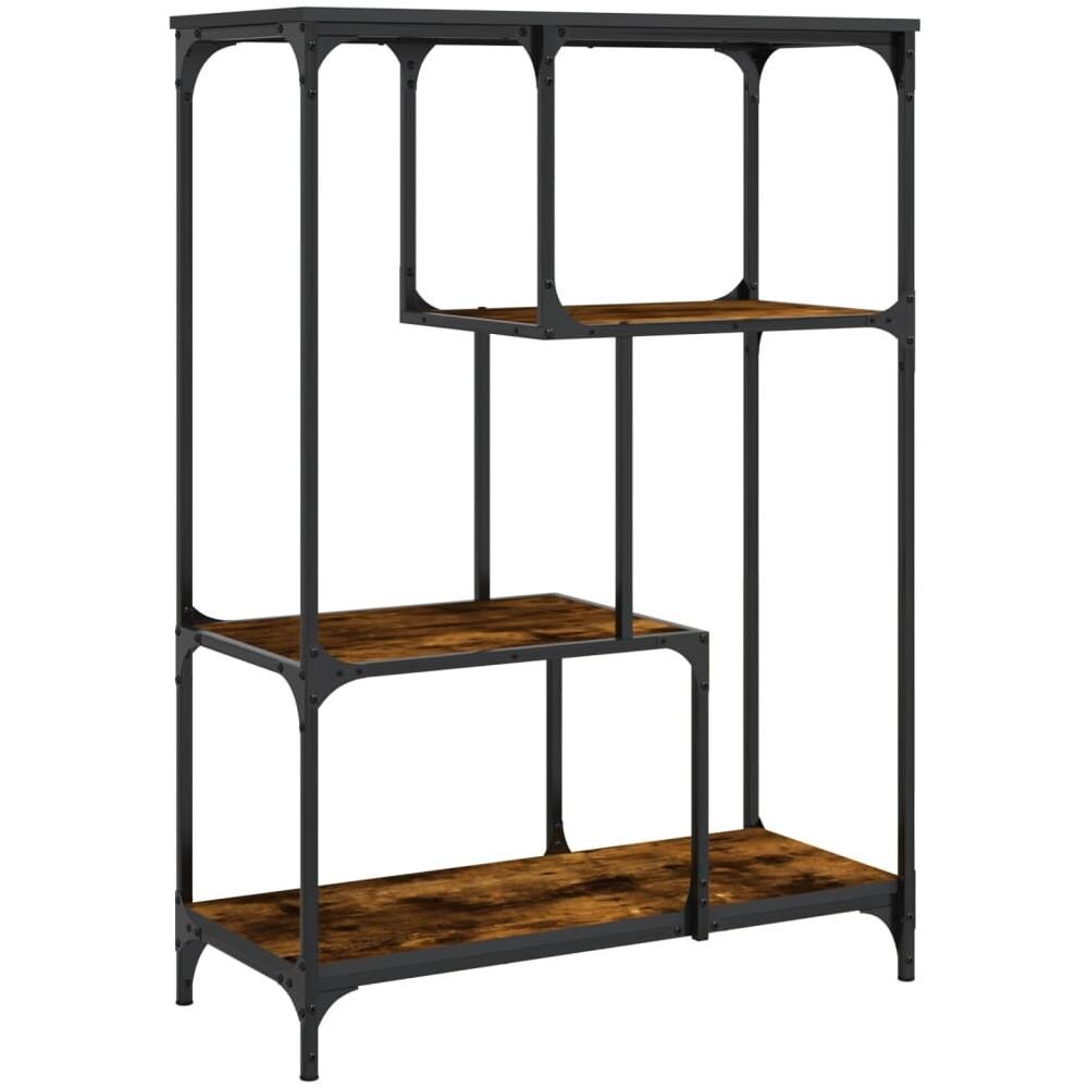Libreria Rovere Fumo 81x36x115 Cm Legno Multistrato E Acciaio - Foto 2