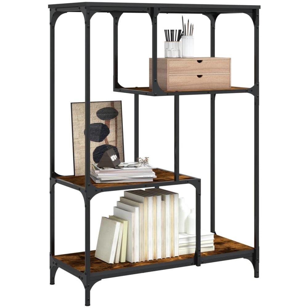 Libreria Rovere Fumo 81x36x115 Cm Legno Multistrato E Acciaio - Foto 3