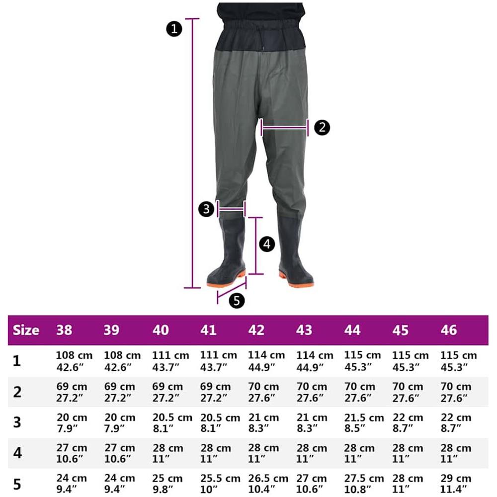 Wader da Pesca alla Vita con Stivali Verde Scuro Taglia 41 - Foto 7