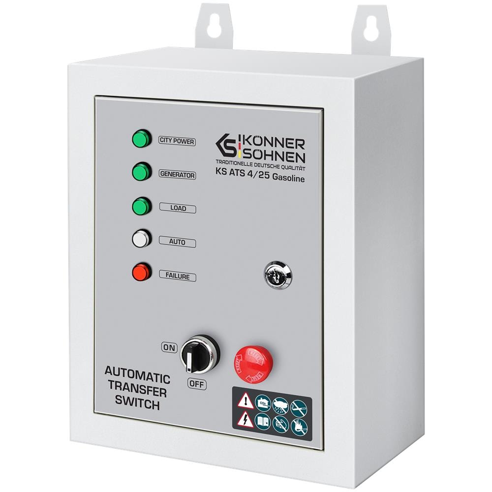 Interruttore di Trasferimento Automatico KS ATS 4/25 Gasoline Domanda di potenza di picco, W in modalità standby: 0,36 W, in modalità operativa: 1,2 W Potenza (230V), kW 5.75 (11.5) - Foto 1