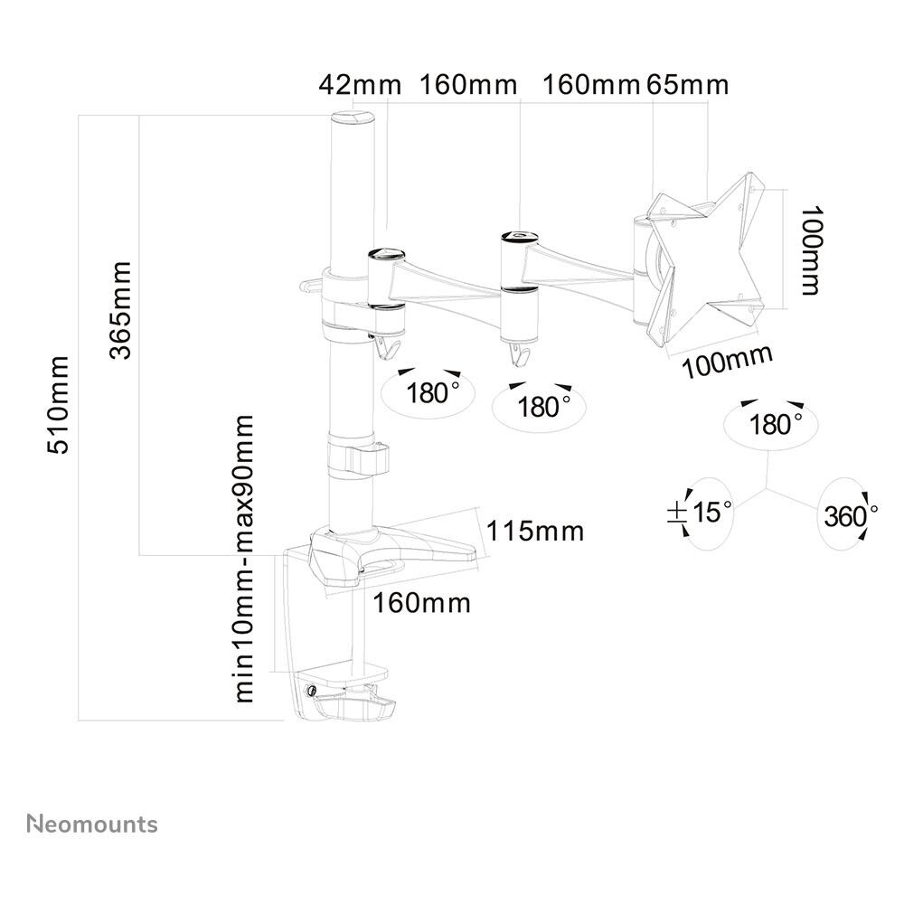 FPMA-D1330WHITE Supporto da Scrivania per Monitor - Foto 3