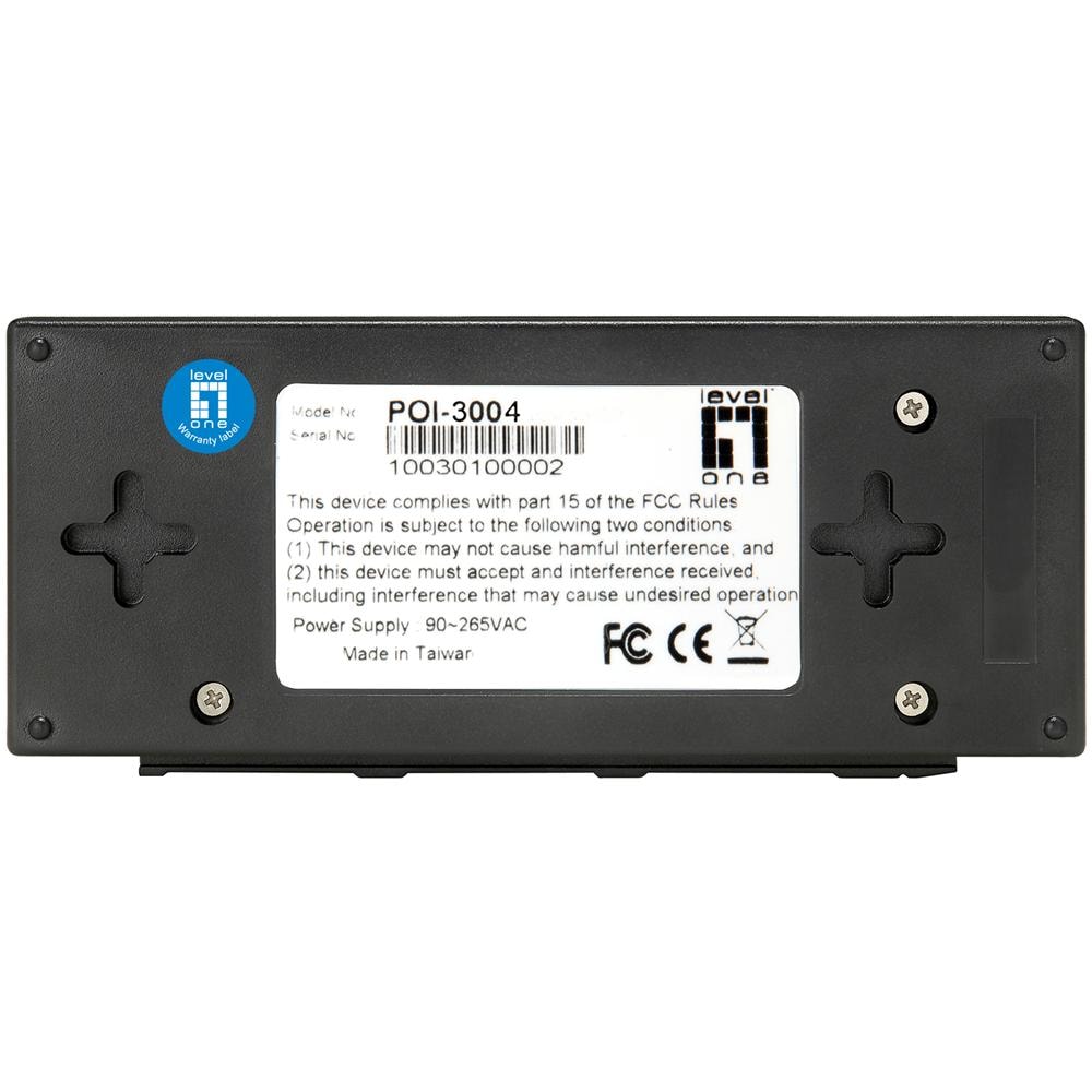 POI-3004, 10/100/1000BASE-T, 52V, 87,9 x 51,3 x 166 mm, 350g, 100 - 240V, 50/60 Hz - Foto 2