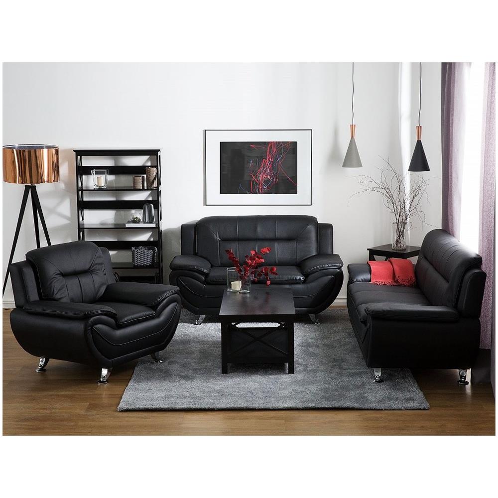 Poltrona In Pelle Sintetica Nera Leira - Foto 1