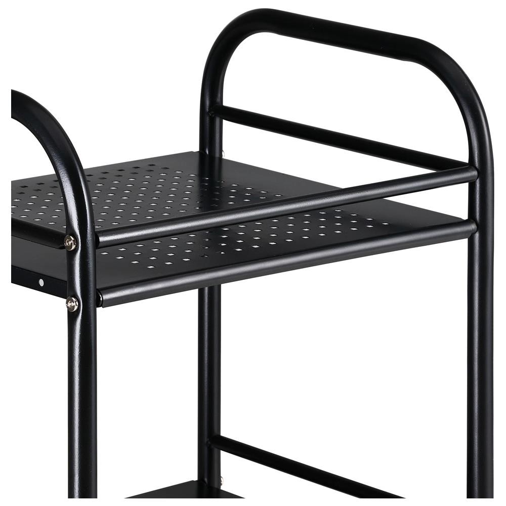 Carrello Estetista 3 Ripiani In Metallo Nero 4 Ruote Arredo Bagno Salvaspazio - Foto 2