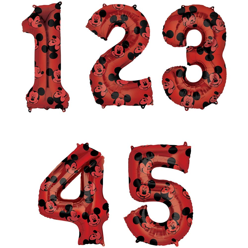 Amscan - Palloncino Alluminio Numero Rosso Topolino - Foto 1
