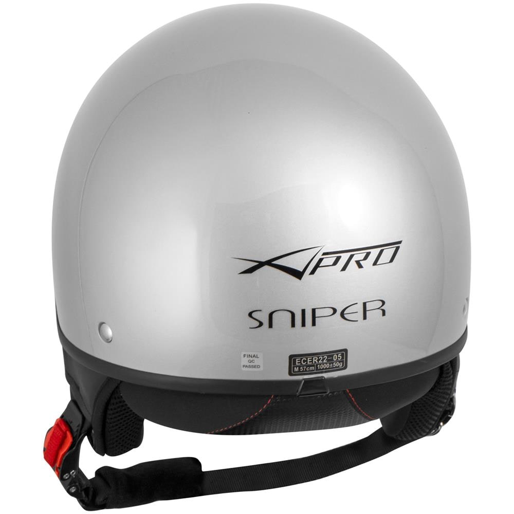 Casco Jet Scooter Moto Omologato Ece 22 Visiera Parasole Argento M - Foto 5