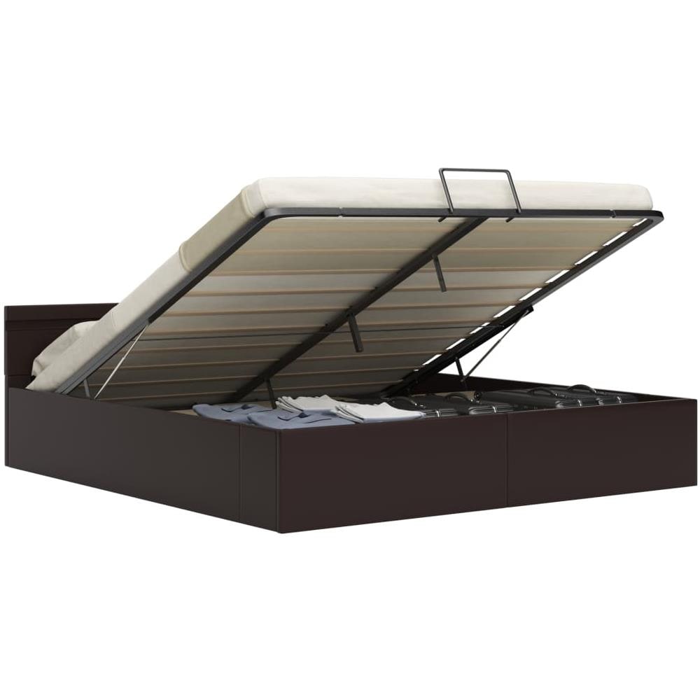 Giroletto Contenitore Idraulico LED Grigio Similpelle 160x200cm - Foto 2