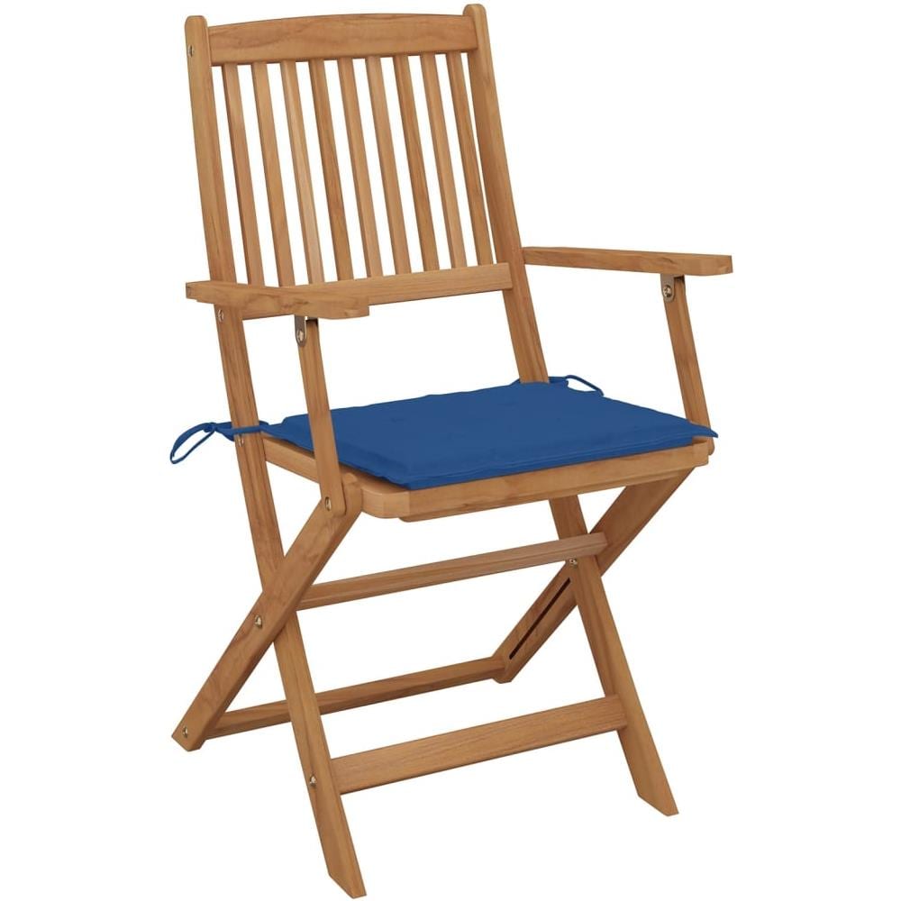 Sedie Da Giardino Pieghevoli 2 Pz Con Cuscini Massello Acacia - Foto 2