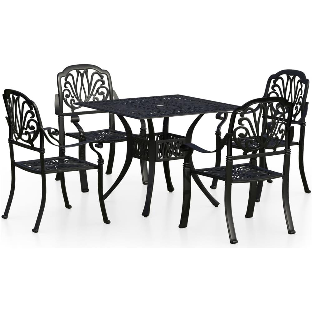 Set Da Bistrot 5 Pz In Alluminio Pressofuso Nero - Foto 2