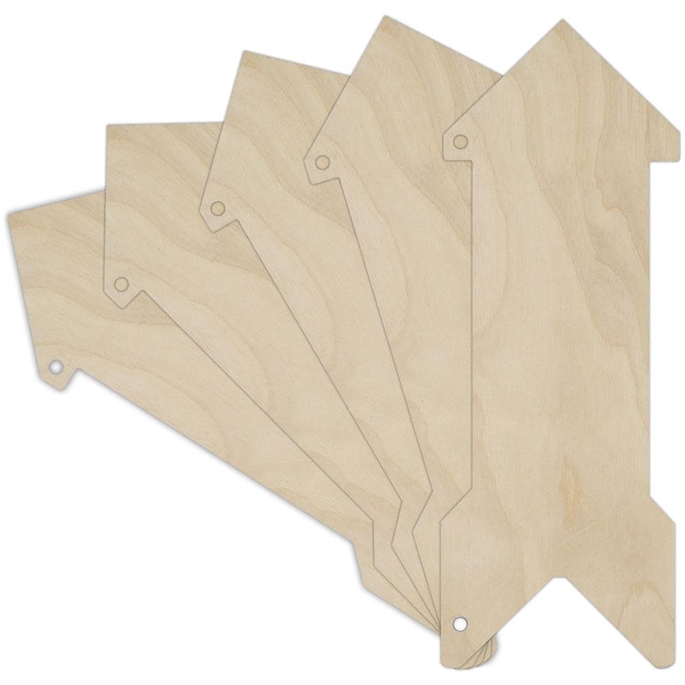 5 X Ciondolo Freccia, Dardo | Ritagli In Legno Compensato | 30 X 11 Cm | Forme Non Dipinte | Perfette Per Dipingere, Decorare, Decoupage O Come Regalo - Foto 1