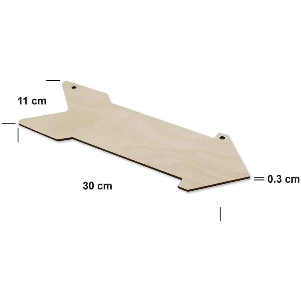 5 X Ciondolo Freccia, Dardo | Ritagli In Legno Compensato | 30 X 11 Cm | Forme Non Dipinte | Perfette Per Dipingere, Decorare, Decoupage O Come Regalo - Foto 4