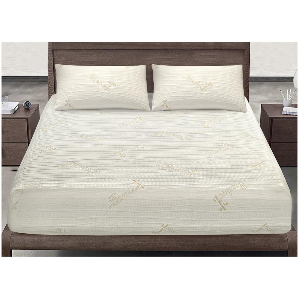 Coprimaterasso Traspirante Antibatterico Con Angoli Elasticizzati Modello Bamboo Singolo Bamboo - Foto 1