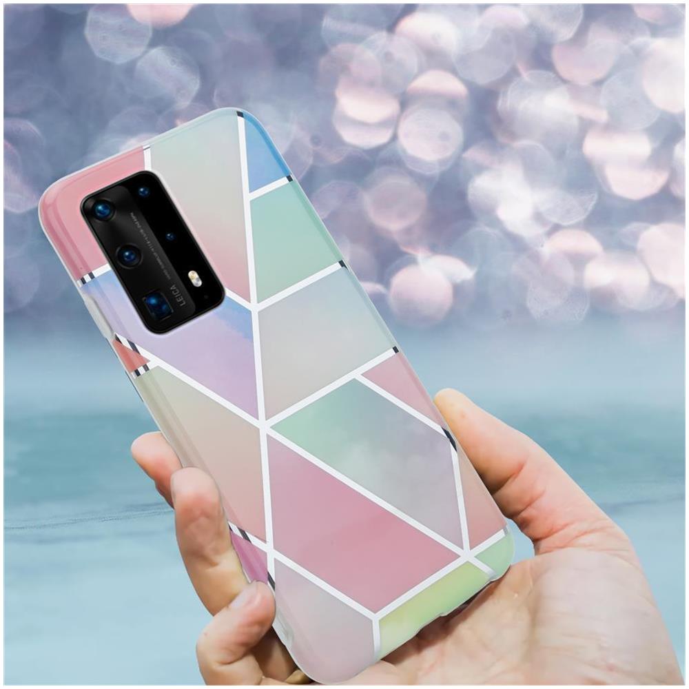 Custodia Compatibile Con Huawei P40 In Marmo Arcobaleno No. 11 - Coperchio Protettivo In Silicone Tpu Con Motivo A Mosaico - Foto 8