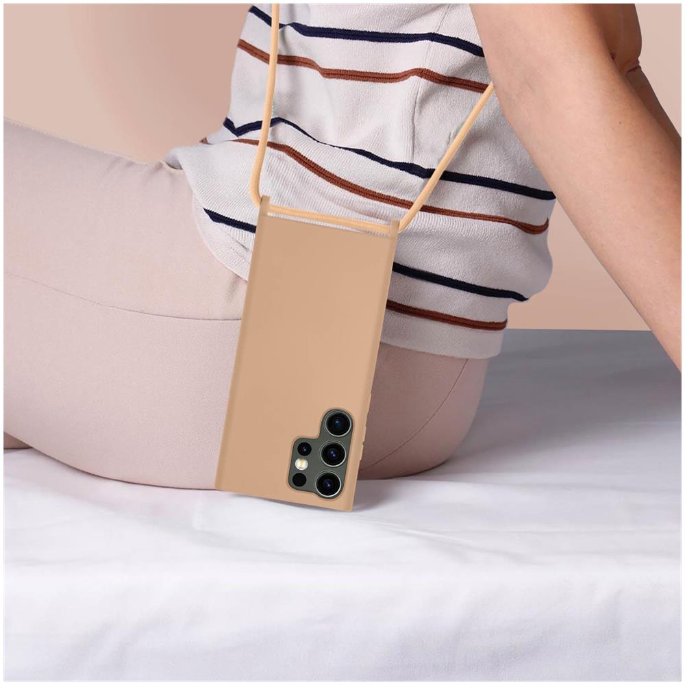 Cover Cordino Per Samsung Galaxy S23 Ultra Collana / Tracolla 80 Cm Rosa Chiaro - Foto 5