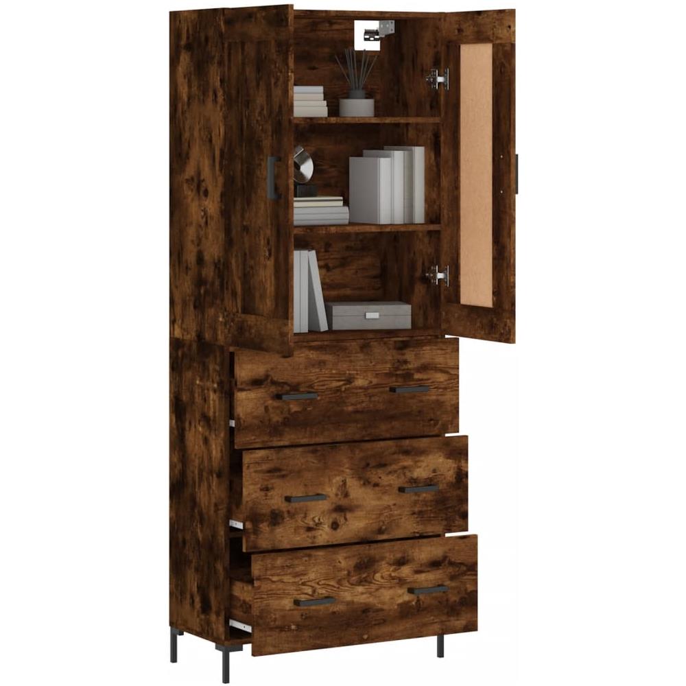 Credenza Rovere Fumo 69,5x34x180 Cm In Legno Multistrato - Foto 3