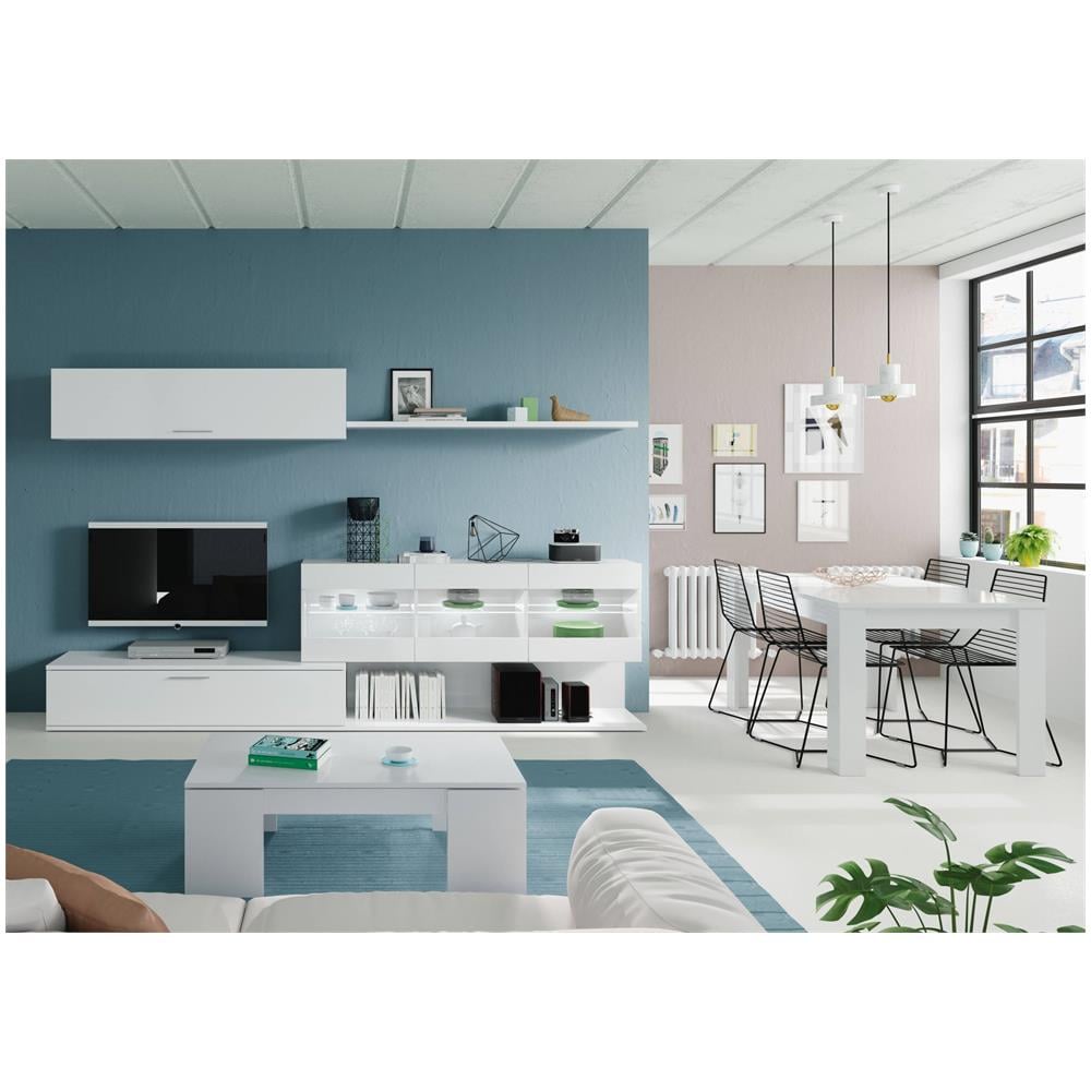 Tavolino Da Salotto Malibu, Tavolino Da Caffè Con Piano Elevabile, Tavolo Basso Da Soggiorno, 100x50h43/84 Cm, Bianco Lucido - Foto 4