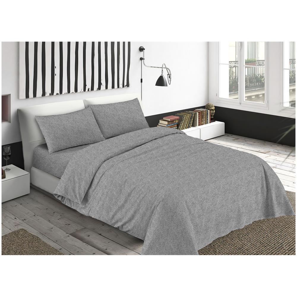 Completo Lenzuola Letto Camera In 100% Cotone Made Italy Vari Disegni Rp 2 Piazze Benedetta Nero - Foto 1