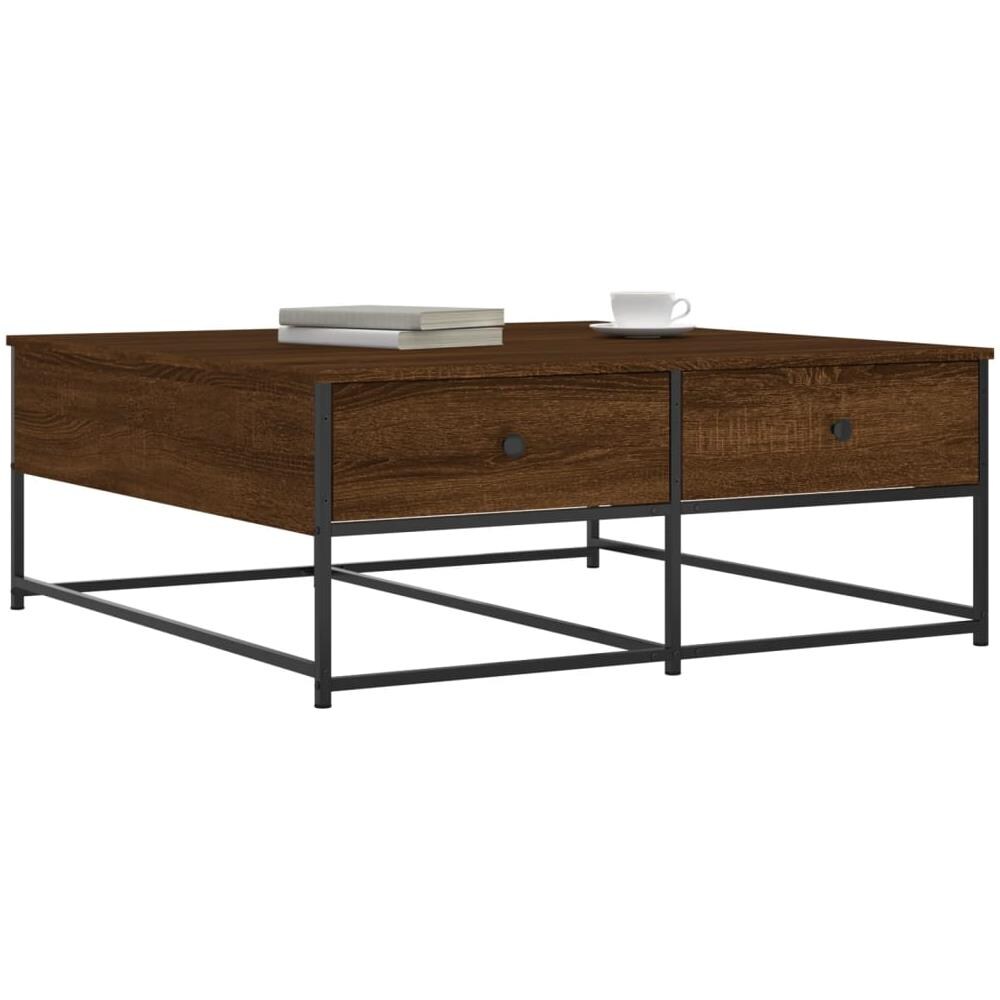 Tavolino Salotto Rovere Marrone 100x99x40 Cm Legno Multistrato - Foto 3