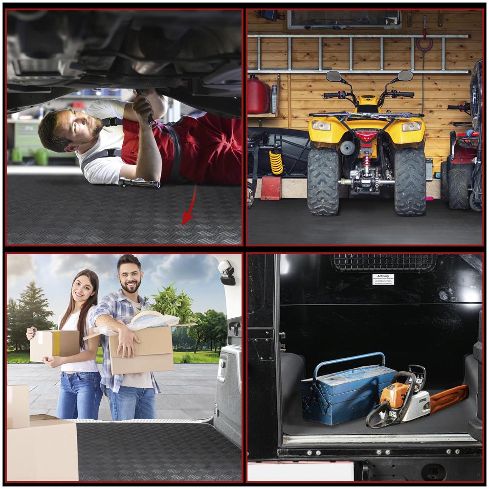 Tappetino Per Auto Saturn Costola Fine 100x200 Cm Universale Nero - Foto 2