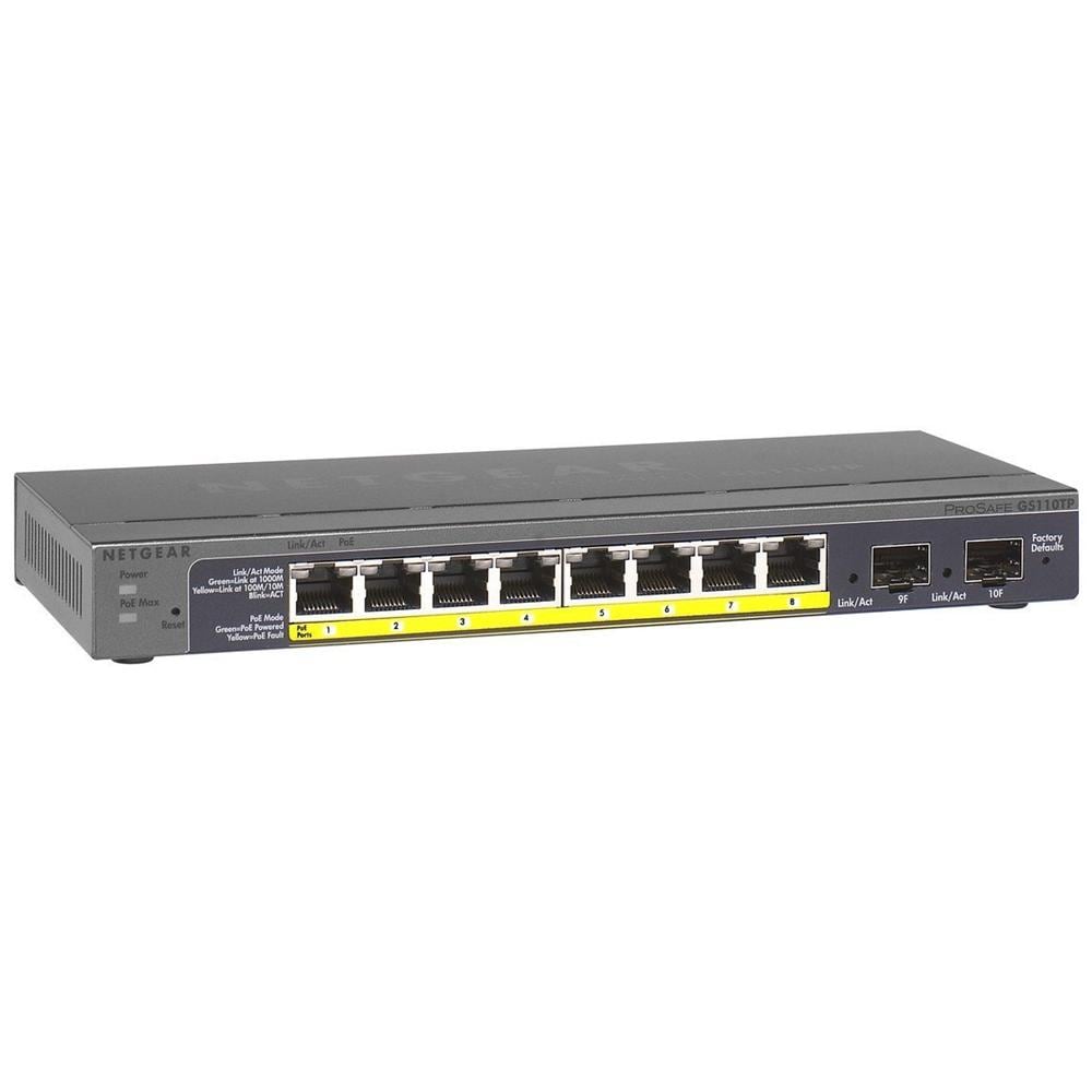 Switch ProSafe GS110TP-200EUS Gestito 8 Porte Gigabit Ethernet PoE 10/100/1000 Mbps +2 Gigabit SFP - Foto 1